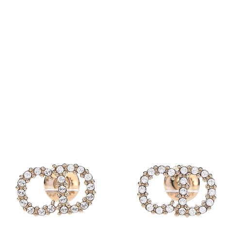 CHRISTIAN DIOR Crystal Clair D Lune Earrings Gold .